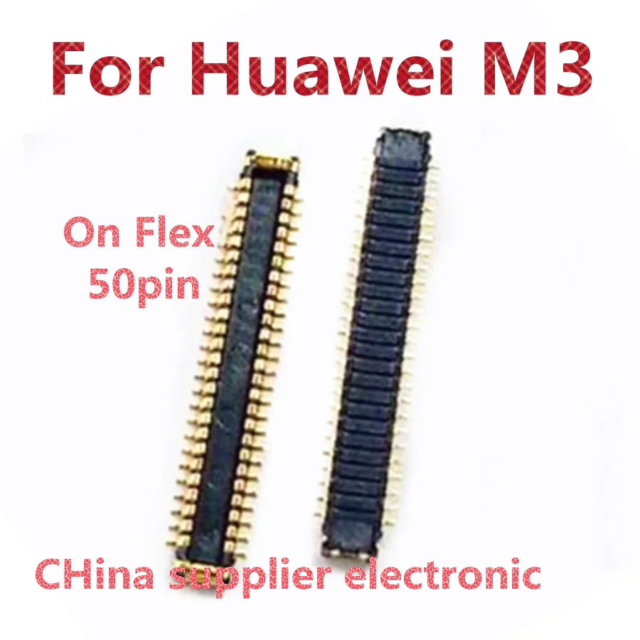 화웨이 아너 태블릿 M3 LCD 청소년 에디션 디스플레이 베이스 마더보드 케이블 연결 버클, FPC 커넥터 50 핀, 10 개-100 개