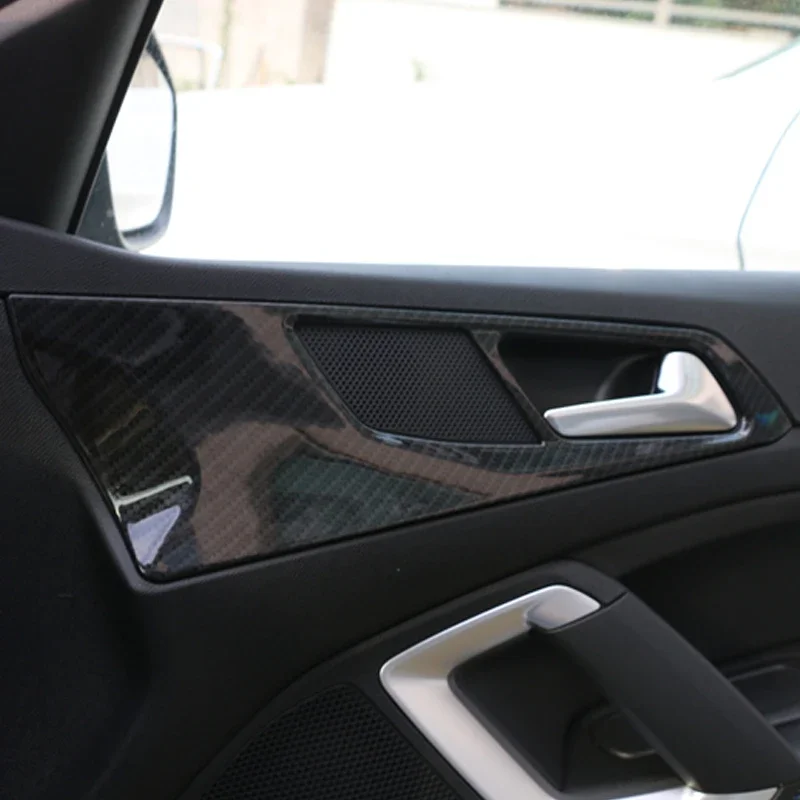 

4PCS Car Inner Door Handle Cover Door Bowl Frame Trim Sticker For Peugeot 308 2016 - 2019 Interior Decoration Accessories