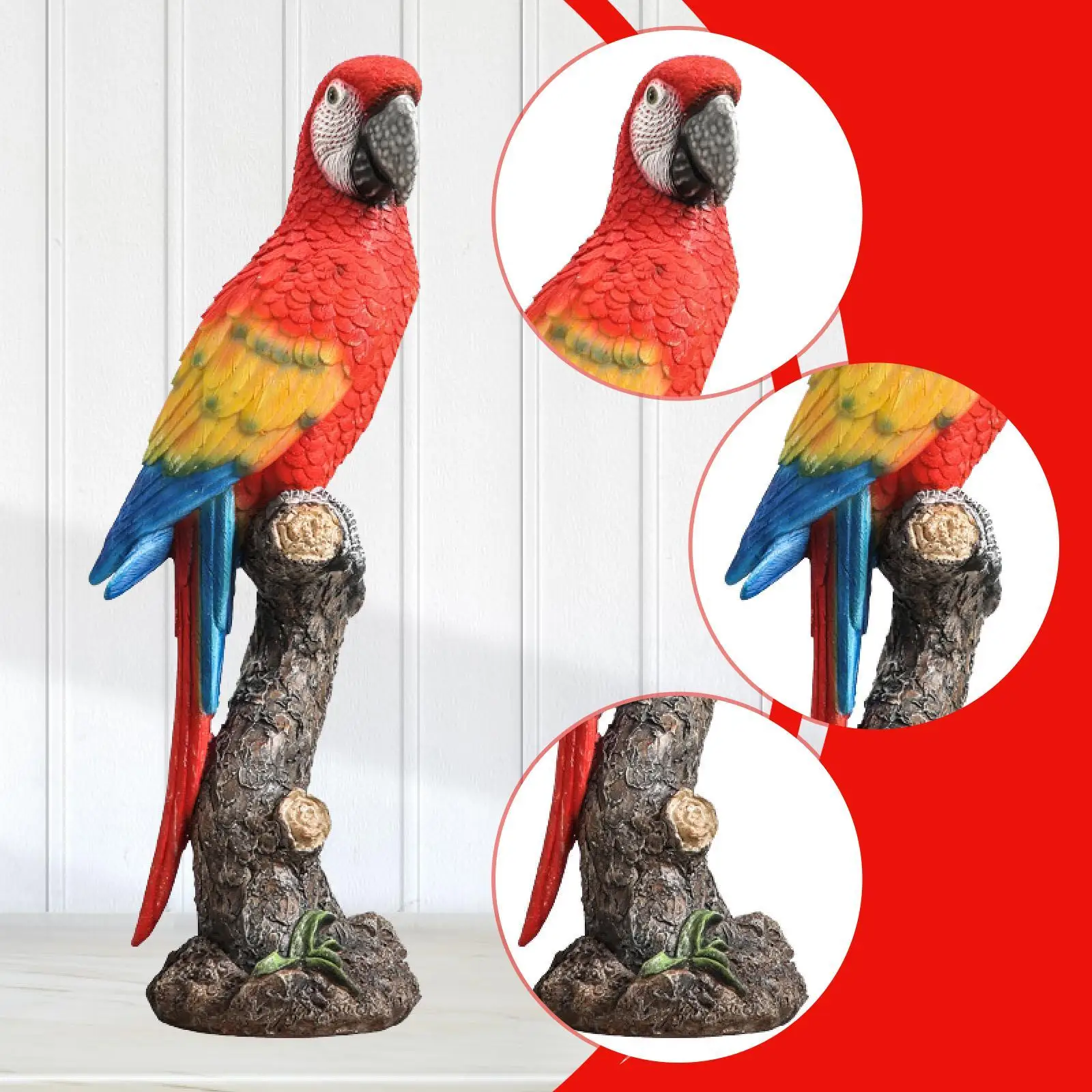 Bird Animal Figurine Garden Perching on Branch Decorative Modern Resin Parrot Statue for Pond Party Office Cabinet Bookshelf Bird Animal Figurine Garden Perching on Branch Decorative Modern Resin Parrot Statue for Pond Party Office Cabinet Bookshelf