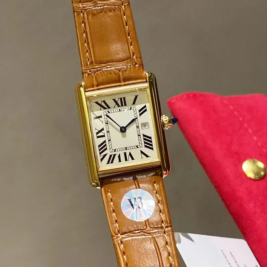 High Quality Womens Watch Top Luxury Brand Designer Waterproof Quartz Elegant Leather Tank Style Aaa Watch Sapphire Glass