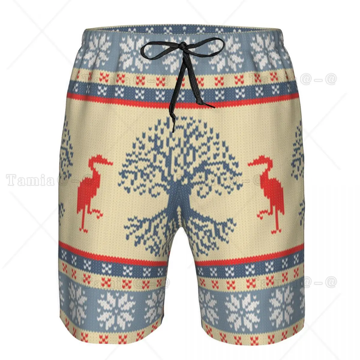

Men Beach Short Quick-drying Swimming Trunk Celtic Tree Of Life And Crane Swimwear Swimsuit Bathing Shorts