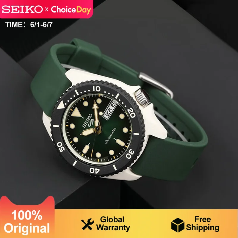 SEIKO 5 남성용 오리지널 자동 기계식 시계, 레저 스포츠 야광 시계, 10 바 방수