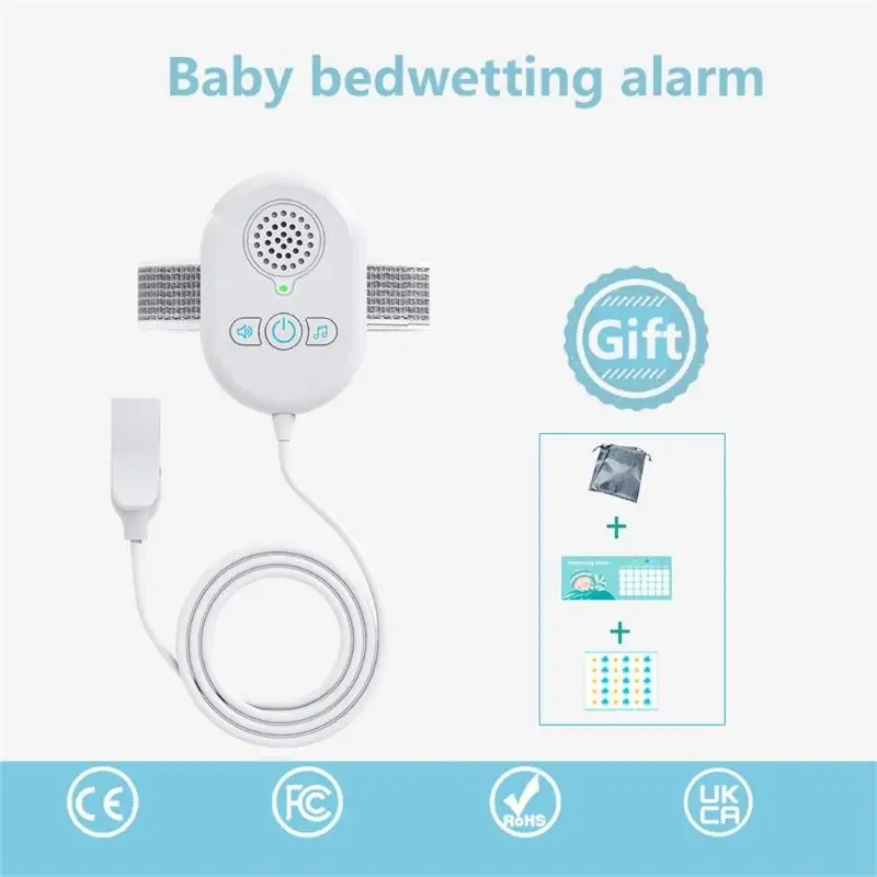 P15E Boys Girls Bed Wetting Alarm USB Rechargeable Potty Training Alert with Sound