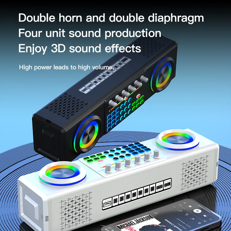 

Multifunction Bluetooth Speaker Live Broadcast Sound Card Equipment Portable Family KTV Karaoke Audio Set All-in-one Machine