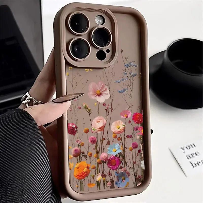 Retro Floral Pattern Silicone Phone Case