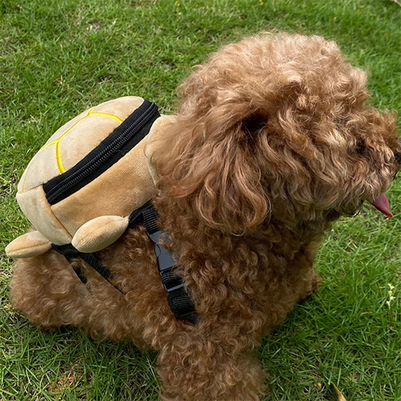 Cartoon Turtle Pet Backpack Outdoor Portable Carrier Small Medium Dog Leash Storage Bag Animal Shaped Travel Pack Pet Supplies