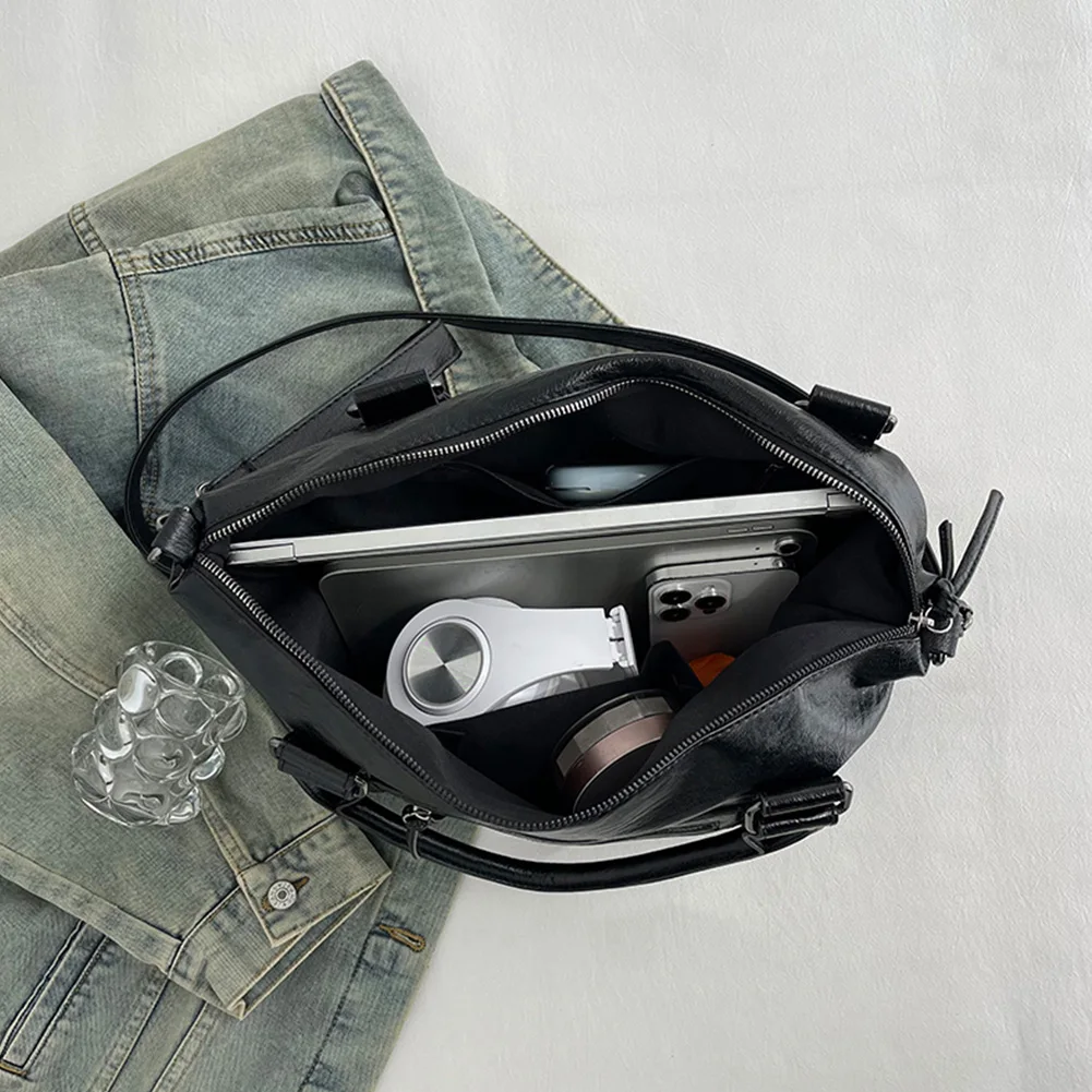 Leather Trendy Shoulder Bag for Women Crossbody Bag Large Tote Purse Retro Tote Shoulder Bag for Commuting Daily Use