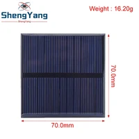 TZT 1/2/5 pièces 5.5V 110mA panneau solaire polycristallin 70*70MM 0.55W Mini système solaire Sunpower bricolage pour batterie chargeur de téléphone portable 2