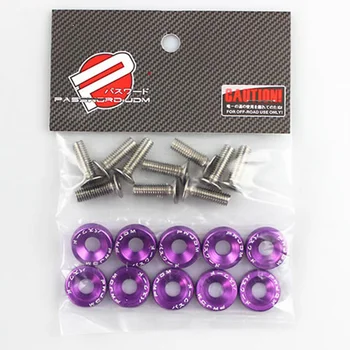 10PCS M6 Washer License Plate Bolts Auto Accessories Universal Car Styling Modification JDM Sticker Stickers Password Fender 1
