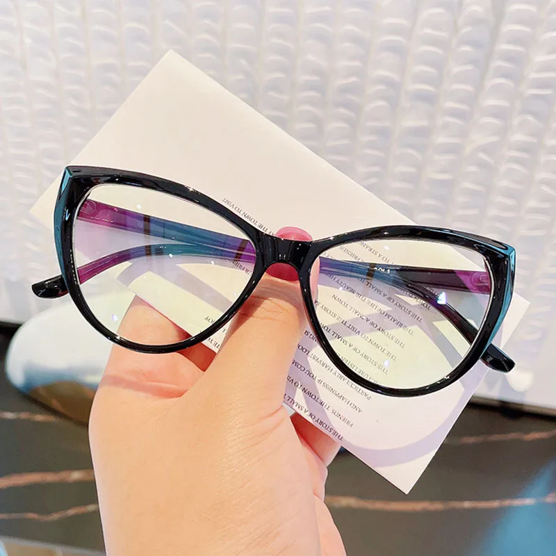 Retra Cat Eye Frame Clear Lens Glasses Simple Myopia Nerd Spectacles Degree -0.5 -1.0 -2.0 -3.0 -4.0 to -6.0 4