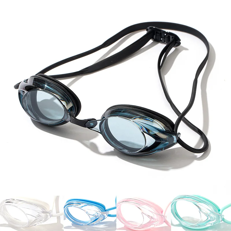 Lunettes de natation professionnelles HD anti-buée étanches - Verres silicone ajustables pour hommes et femmes