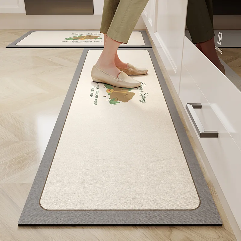 Washable Pvc Carpet Kitchen Floor  Kitchen Waterproof Non Slip Mat - 1pcs  Kitchen - Aliexpress