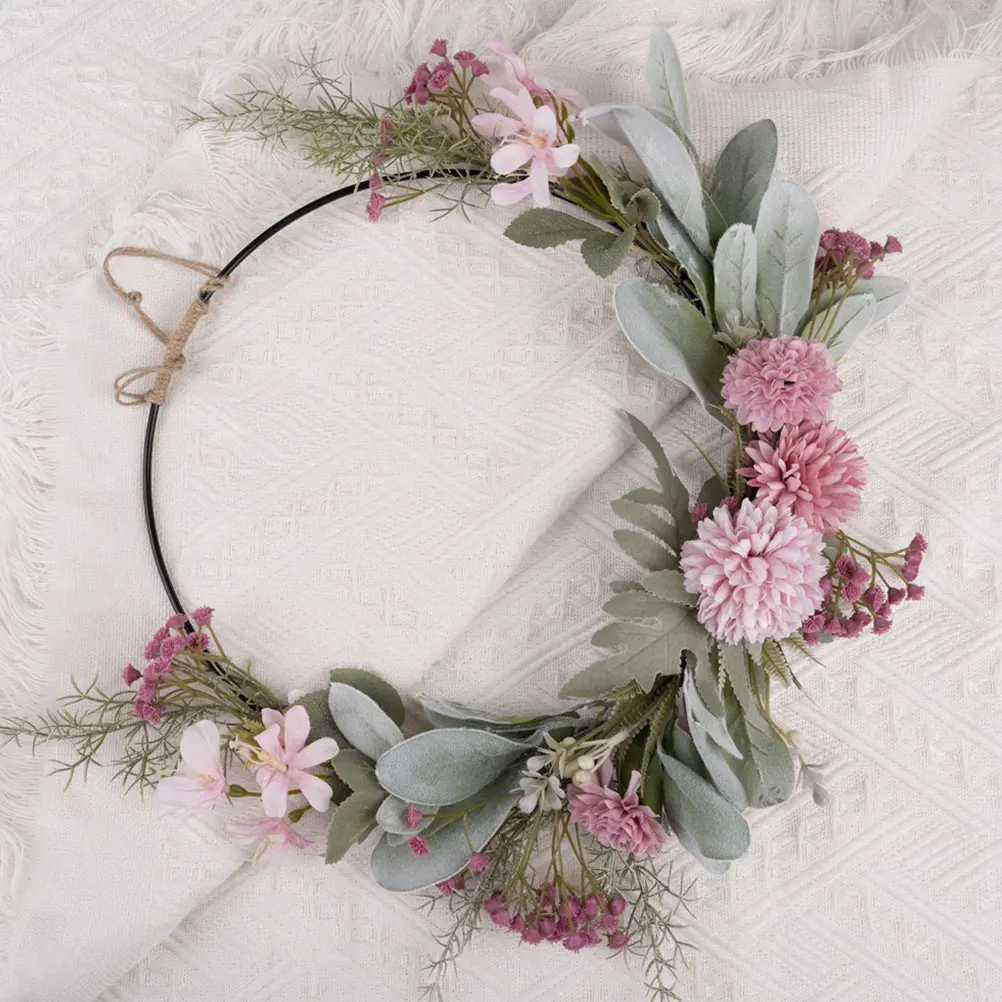 

1pc Wreath Pendant Artificial Wreath Hanging Door Wreath For Wedding Crown Festival Headband Women Hair Accessories Headwear