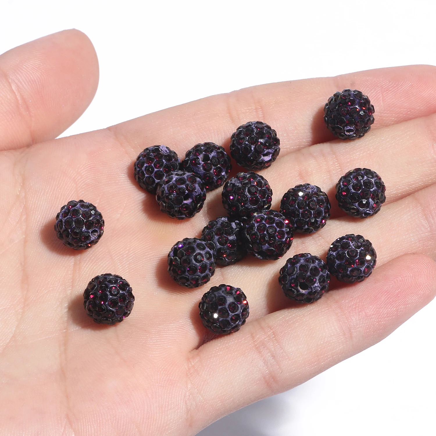 10 шт. 6/8/10 мм бусины из хрустальной глины со стразами, мягкая керамика, микро-паве, CZ, бусины-разделители для изготовления ювелирных изделий, браслеты «сделай сам», ожерелья