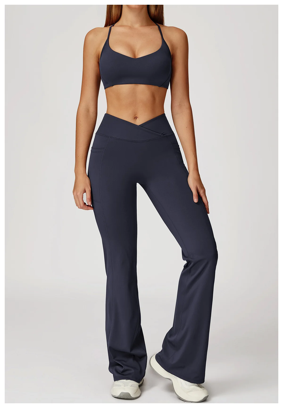 Pantalon Yoga Évasé Taille Haute Femme