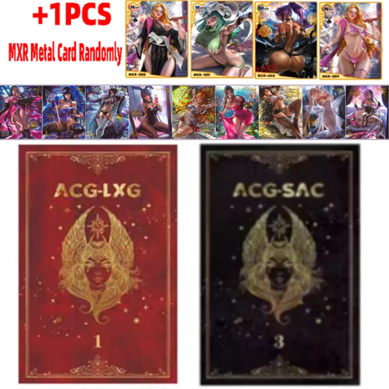 ACG SAC 컬렉션 카드 애니메이션 놀이 카드 및 금속 카드 TCG 게임 테이블 카드, 무작위 소녀 파티 크리스마스 장난감