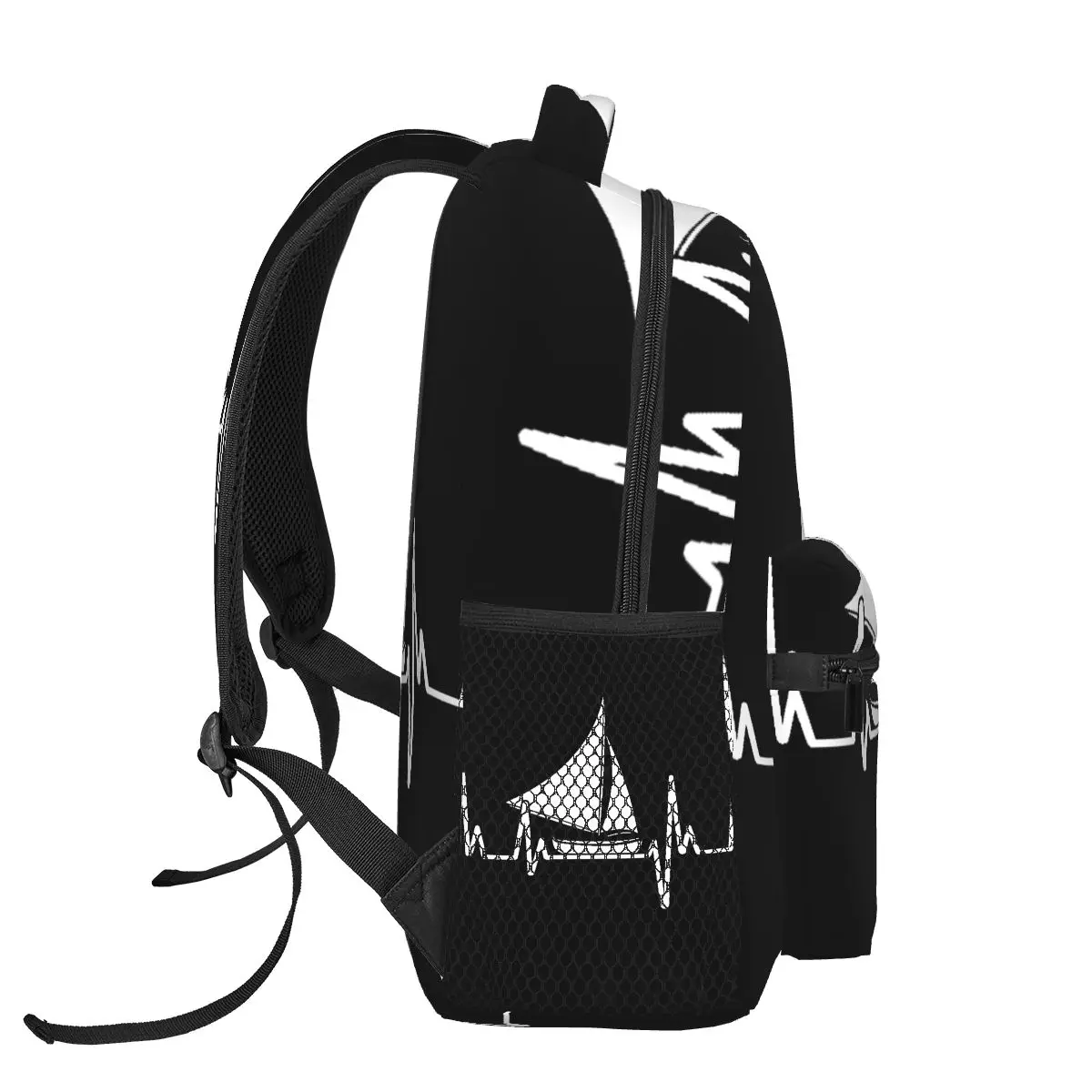 Heartbeat Sailing Sailboat Casual Backpack Unisex Students Leisure Travel Computer Backpack
