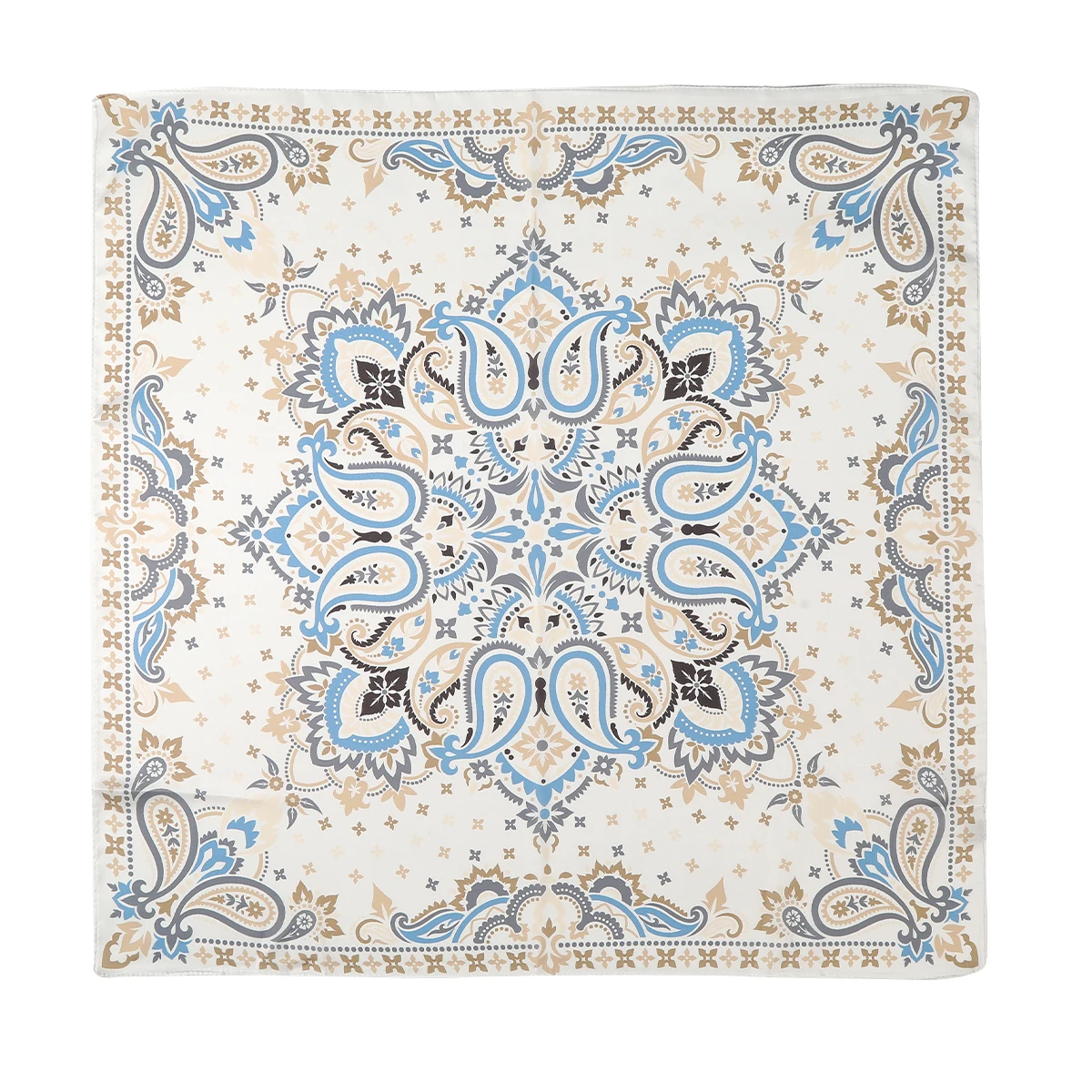 70cm Cashew Flower Square Scarf Headbands For Women Floral Print Kerchief Hairband Neckerchief Fashion Hair Accessories