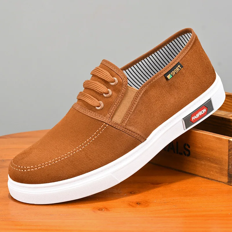 Men Shoes Breathable Canvas Shoes for Youth Student Slip on Walking Sneakers Driving Loafers House Moccasins Work Skate Flats 4