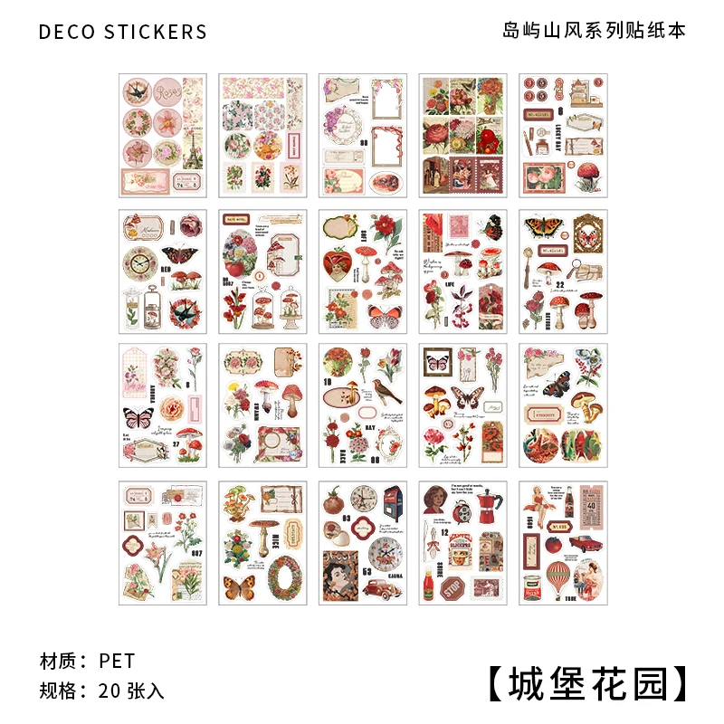 20pcs/pack PET Moon Stickers Book for Junk Journal Scrapbooking Supplies Album Creative Diary Planner Cute Stationery 