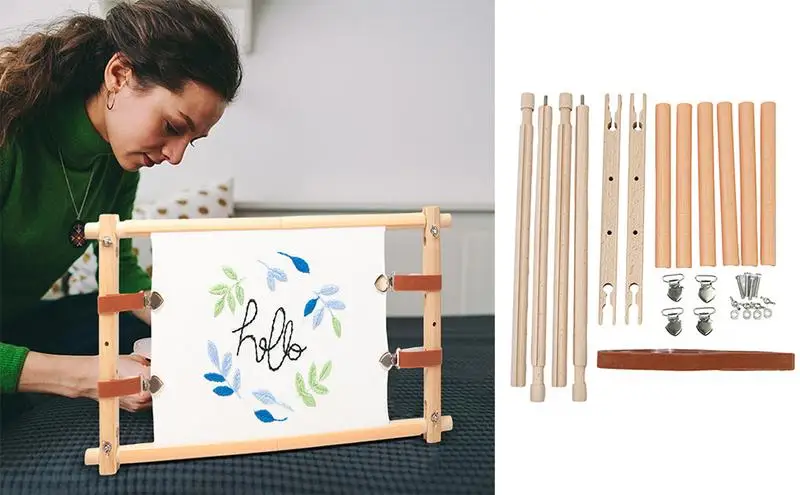 

Деревянная рама для вышивки, съемная деревянная рама с четкими инструкциями, многофункциональная Гобеленовая рама для шитья