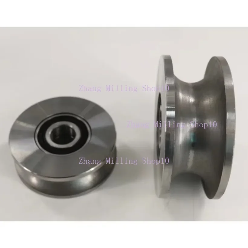 45# Steel Pulley U-shaped V-shaped Steel Wire Pulley Thickened Elbow Track Guide Wheel Round Tube Micro Bearing