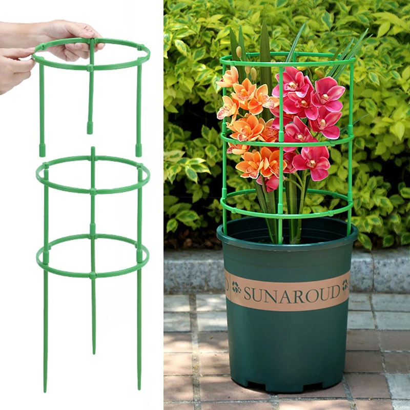 Plastic Plant Supports Stakes Plant Support Pile Holder Flower Ring Support Rack Half Round Climbing Vines Stake Garden Tools