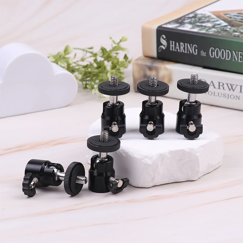 카메라 삼각대용 1/4 나사 구형 금속 헤드, LED 라이트 플래시 삼각대 브래킷, 거치대 마운트 핫 슈 어댑터 크래들, 1 개