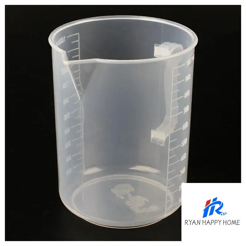 4X 1000Ml Transparent Graduated Beaker With Handle