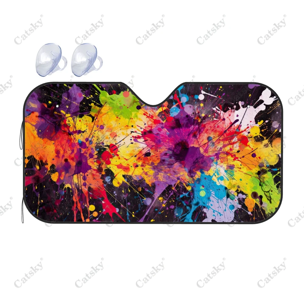 

Abstract Colors Splash Art Car Windshield Sunshade, Front Auto Cars Sun Shade Blocks Uv Rays Sun-Visor Protector