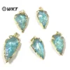 WT-P1776 WKT 2023 Trendy Style Simple Design Natural Aqua Raw Crystal Quartz Pendants Blue Jewelry Grand Wedding ACC 4