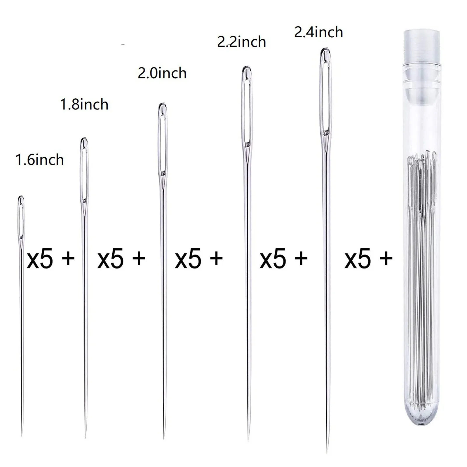 25pcs 5 Sizes Stainless Steel Large Eye Needles Cross Stitch Needles  Embroidery Tool Household Sewing Tool - AliExpress