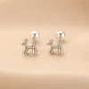 Fashion Wing Flower Heart Piercing Stud Earrings Simple Compact Cute Tragus Earings for Womens Minimalist Jewelry Accessories 4