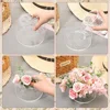 Simplicity Acrylic Flower Vase Clear Circular Low Vase Wedding Birthday Party Decor Home Dining Table Decorations 4