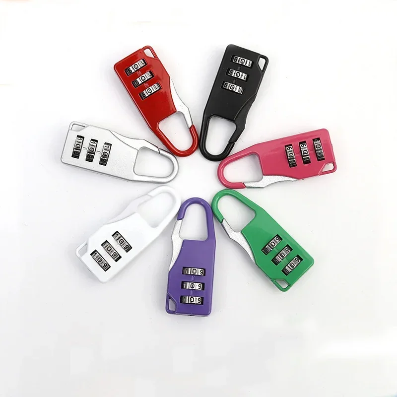 Combination Padlock 3 Digits Colorful Mini Password Code Combination Padlock Suitcase Luggage Travel Smart Lock Keyed Anti-thieft