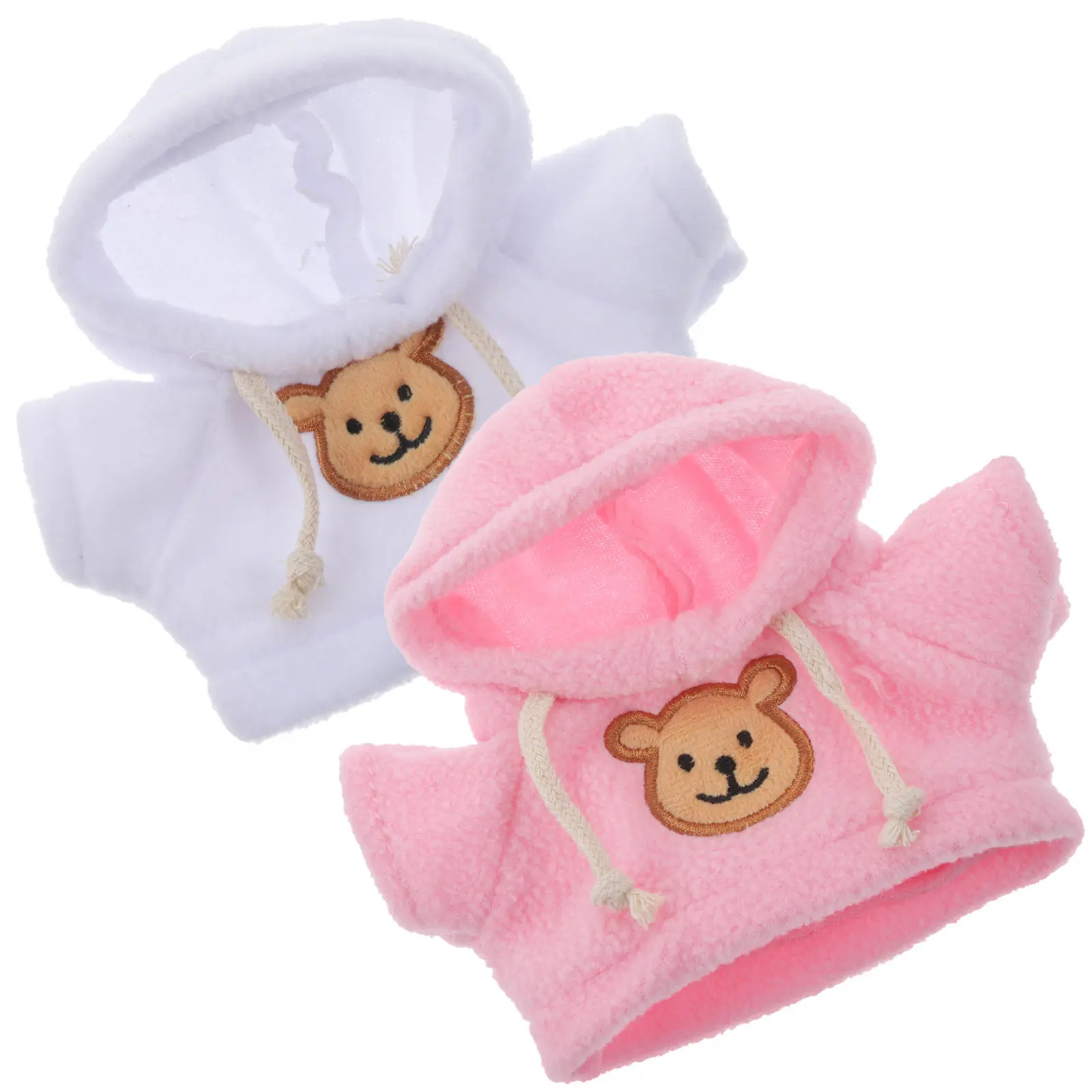 2Pcs 박제 동물 후드티 곰 장 후드티 세트 어린이를위한 선물용 후드티 세트