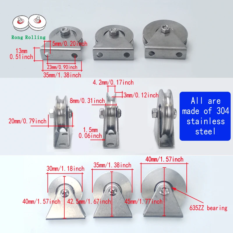 635zz polia da corda de fio polia fixa 04