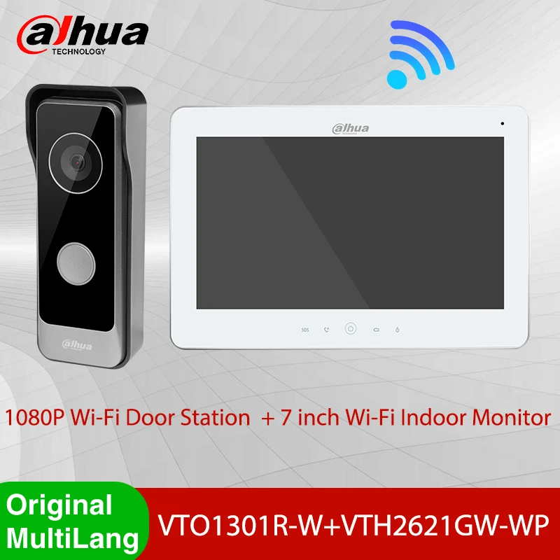 Dahua Multi Language VTO1301R W Doorbell With 7 Inch Screen VTH2621GW WP IP Video Kit