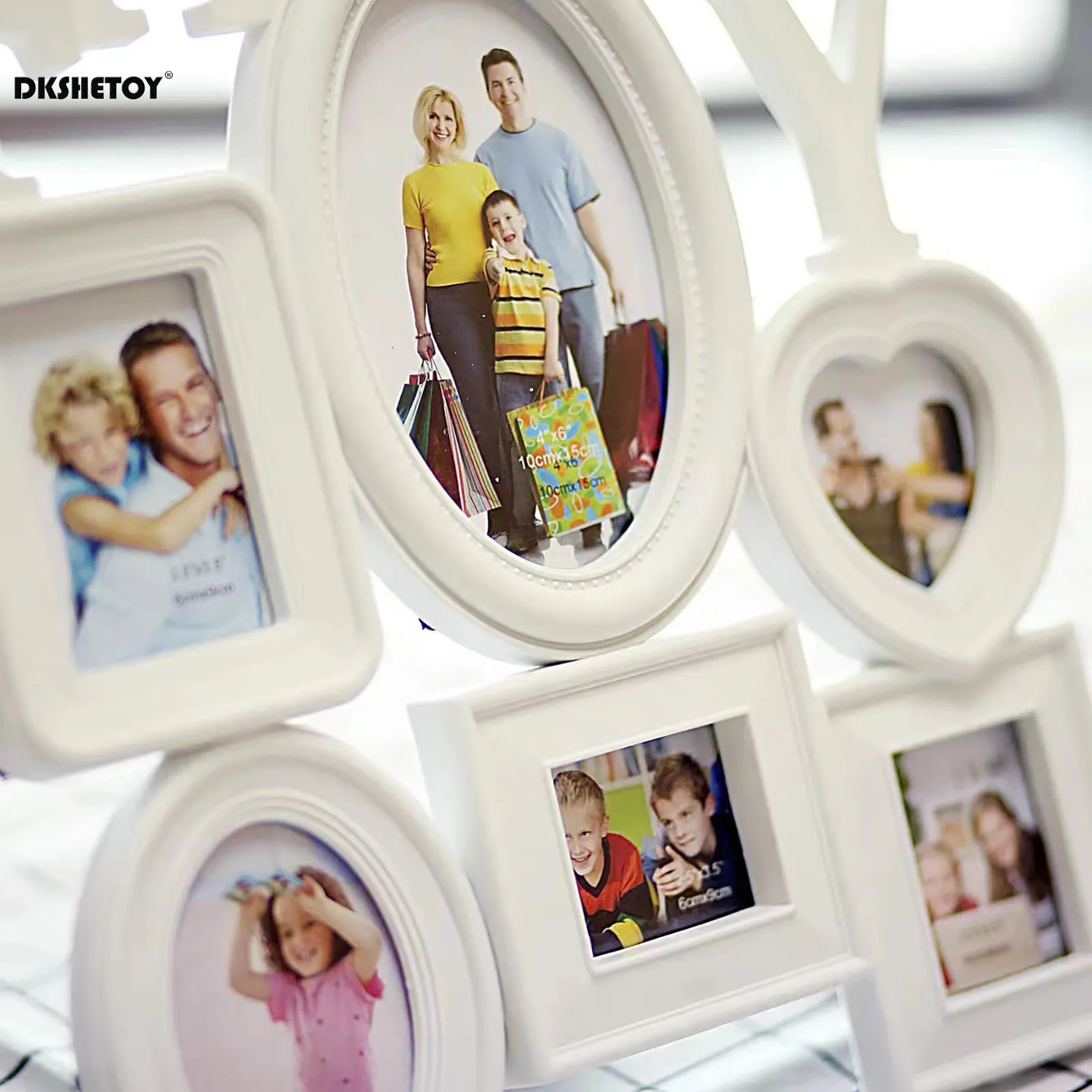 6 Pictures Family Photo Frames Wall Decor Wall Mount Photo Frame Home Room Ornament Families and Friends Gifts 31X38cm
