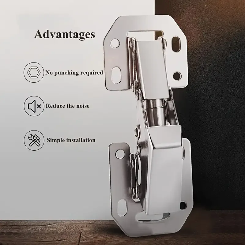 4Pcs Modern Metal Hidden Cabinet Hinges Easy Mount 90&deg; Spring Complete with Screws cabinet door hinges cabinet hinges