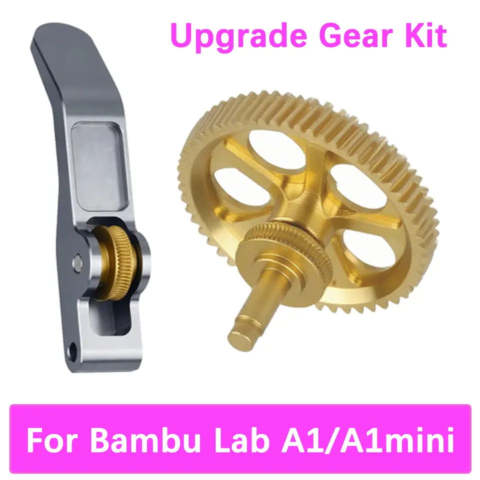 Upgrade All-Metal Extruder Gear Kit For Bambu Lab A1/A1mini Claw Gear RNC Nano-Coated Hardened Steel Helical Gear Wear Resistant image 1