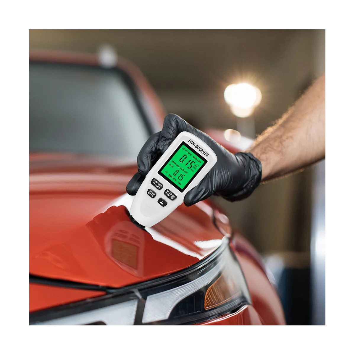 

Цифровой толщиномер HW300MINI, прибор для измерения слоя краски автомобиля, белый