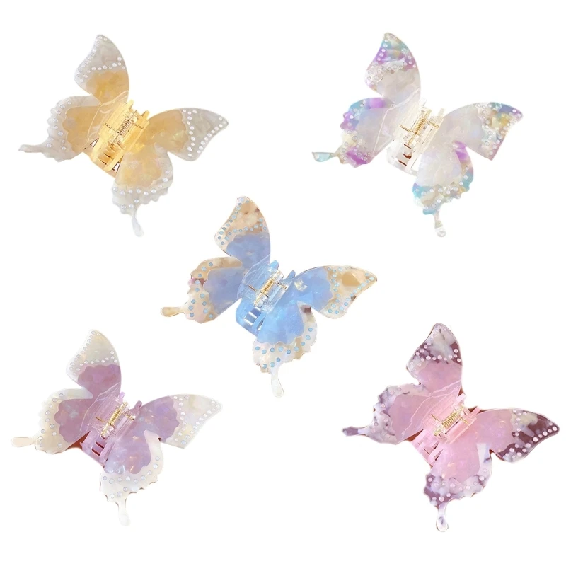 

Summer-vibe Hair Claw Clips Hair Jaw Clip Butterfly Hair Catch Barrettes Ponytail Holder Hair Props
