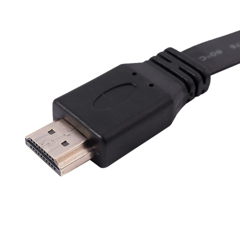 2Pcs 0.3M 1.4V High Speed 1.4A HDMI Video Audio Flat Cable M/M 1080P 3D