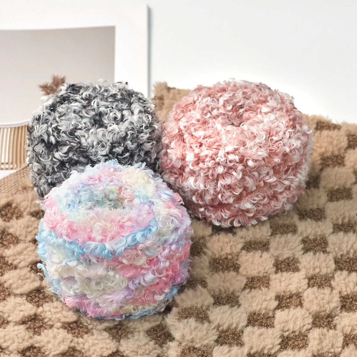 50g Teddy Rolling Ring Circle Handmade DIY Wool Hook Cordon Weaving Scarf Hat Doll Bag Wholesale 4