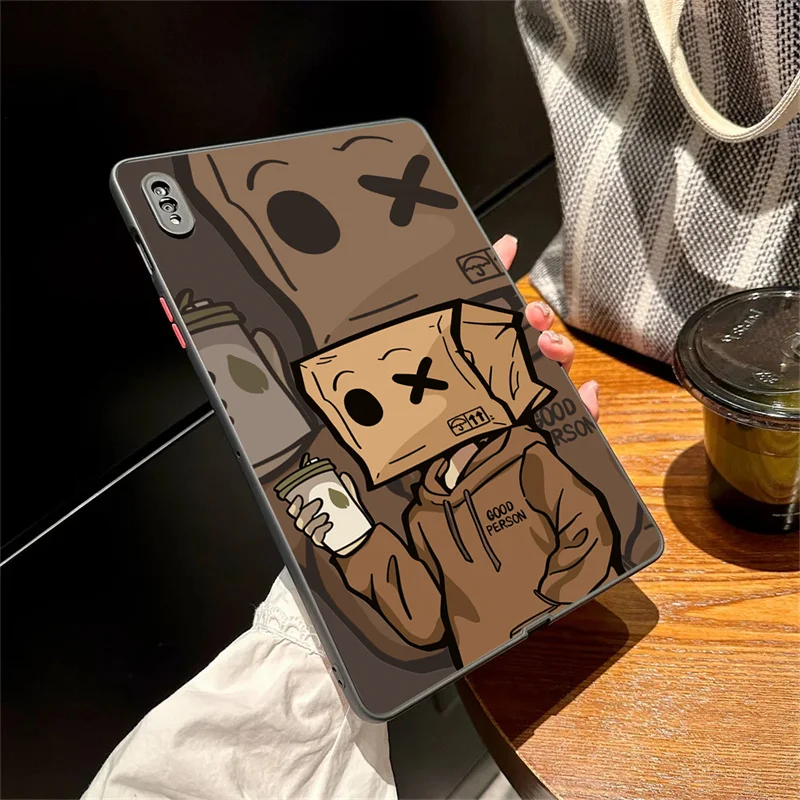 

For Samsung Galaxy Tab S9 FE 11 2023 Cartoon Box Boy Milk Tea Case S6 Lite 10.4 S9 S8 S7 FE 11" Plus 12.4" A8 A7 Tablet Cover