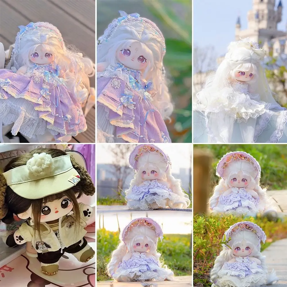 20cm Kawaii Cotton Doll Big Eyes No Attribute Plush Idol Stuffed Super Star Figure Dolls Can Change Clothes Gift for Girls Kids - 2