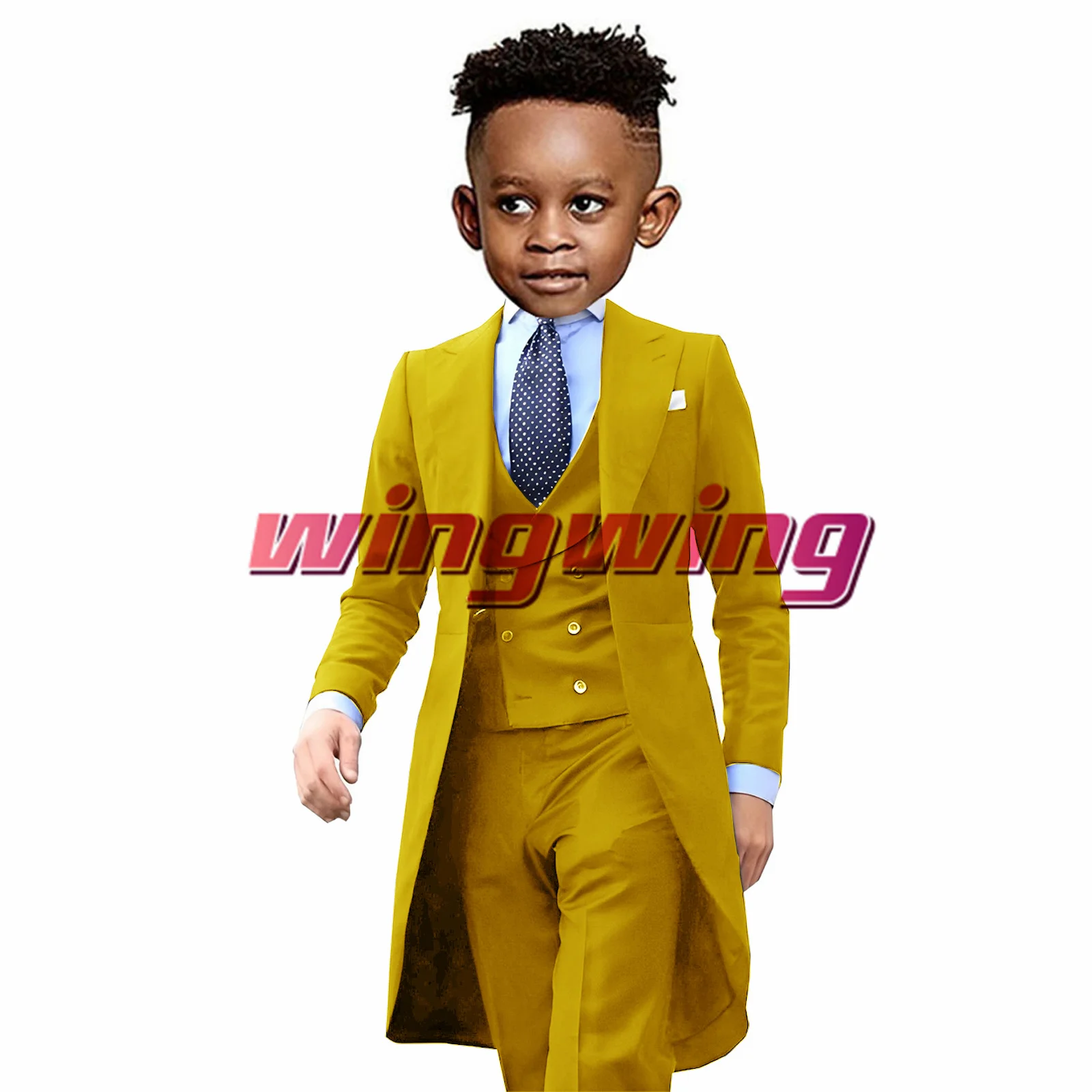 Boys Suit Wedding Tuxedo Long Jacket Vest Pants Three Piece Set Formal Blazer Kids 2-16 Years Tailored Clothes boys suits