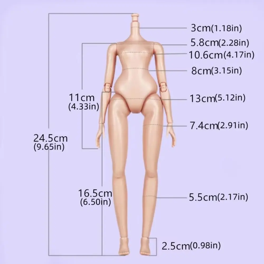 Multi Joints 1/6 Doll Body White/ Normal/ Brown 24.5cm Height Nude Doll Toys Figure Body Movable Jointed Nude Dolls Gift
