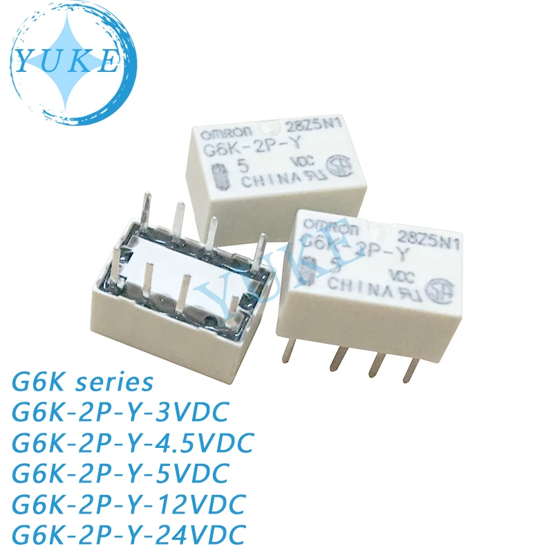 

2PCS original relay G6K-2P-Y-5VDC 12VDC 24VDC 3VDC two open two closed 2A 8 feet